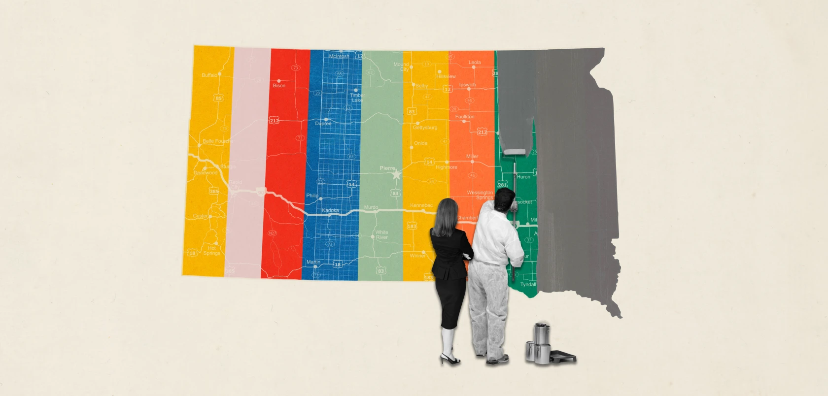 An illustration of the state of South Dakota.